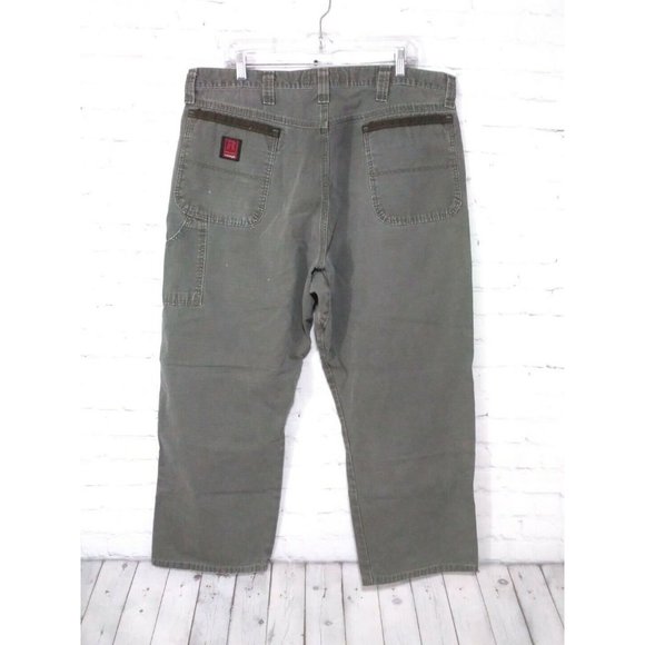 Wrangler Riggs Workwear Ripstop Green Pants Mens Size 40x30 - Picture 3 of 4